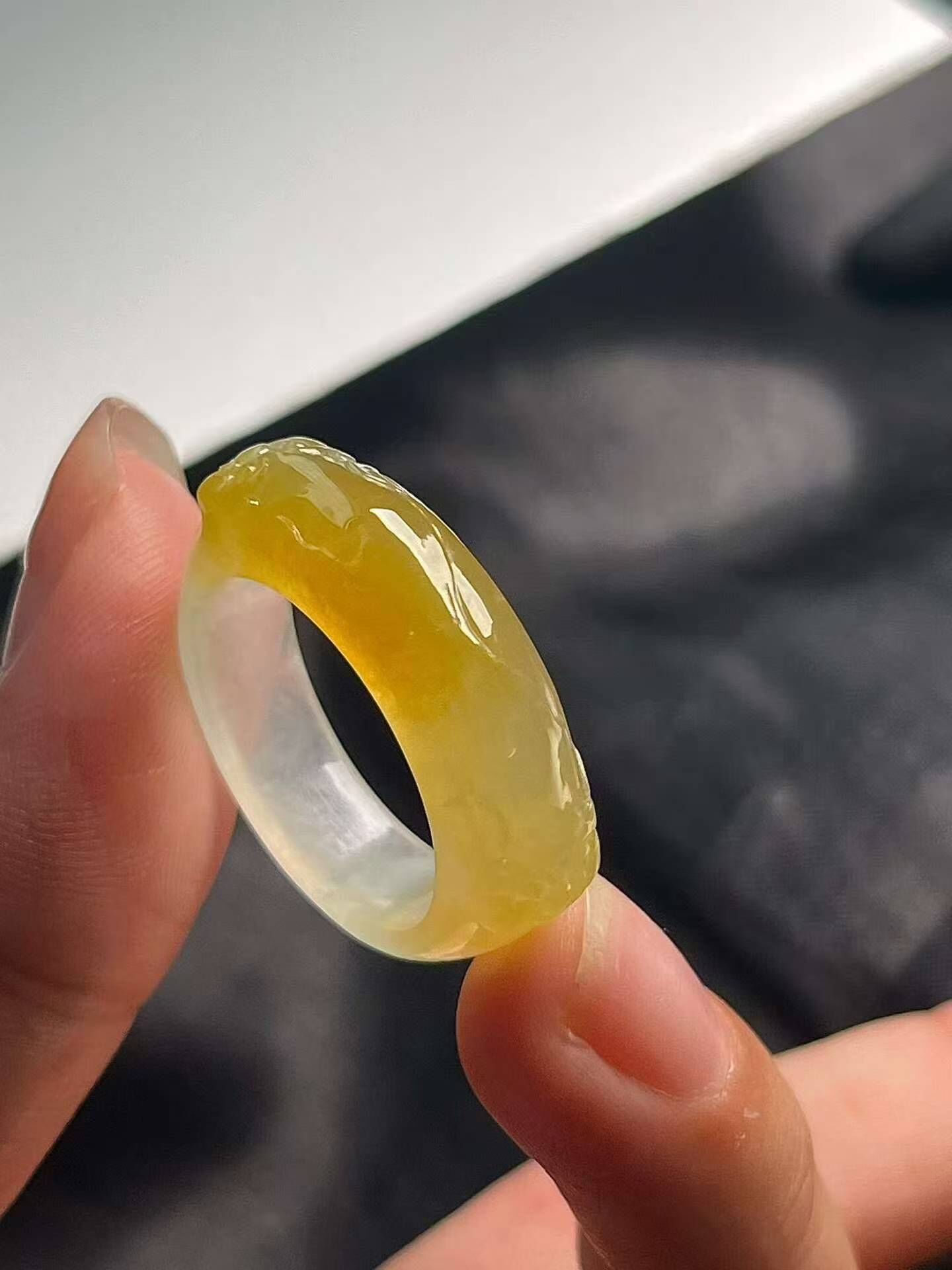 723319 翡翠黃翡指環 (圈口 20號)