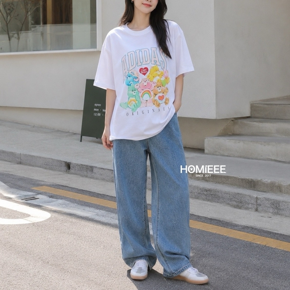 Adidas × Care Bears 彩虹熊 聯名 短袖 寬鬆 女款 [KR1480]