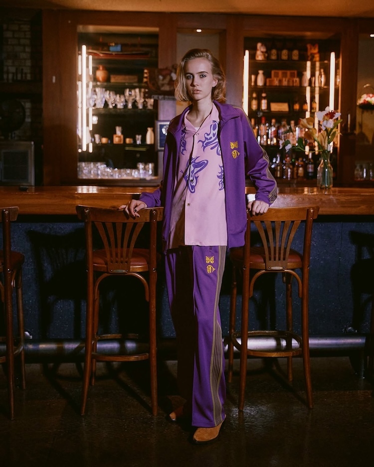 Needles - QV428 Needles x Kae Tanaka Track Pant - Poly Smooth - B-Purple
