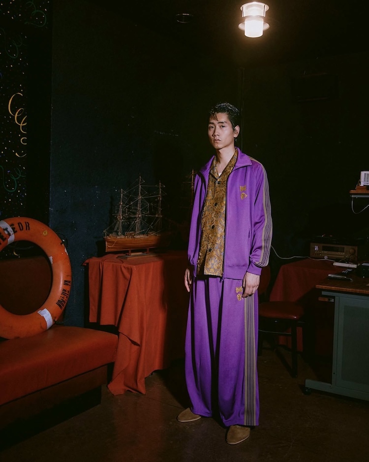 Needles - QV429 Needles x Kae Tanaka H.D. Track Pant - Poly Smooth - B-Purple