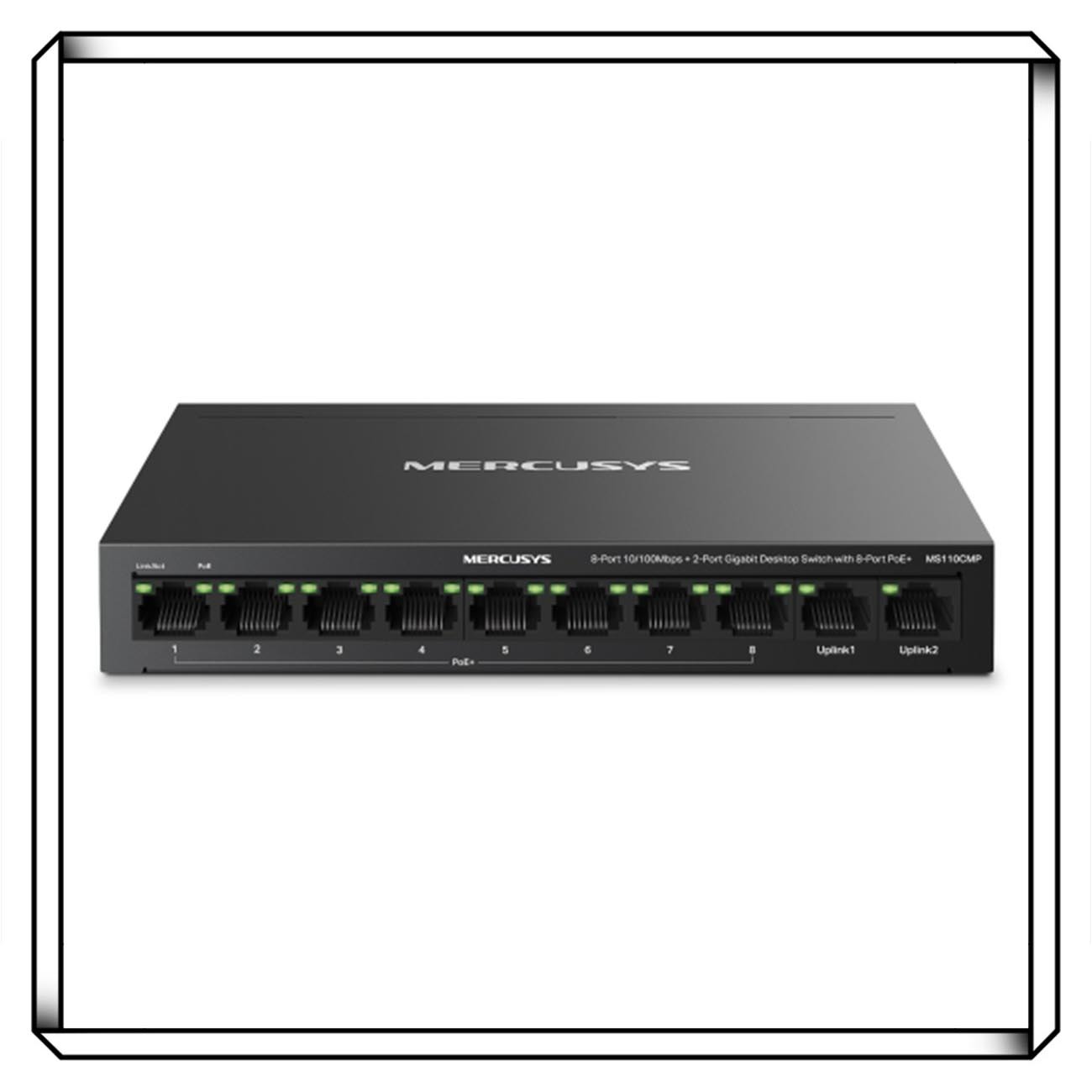 MERCUSYS 水星  MS110CMP 8埠10/100+2埠 Gigabit 桌上型交換器 8埠PoE+ 交換器