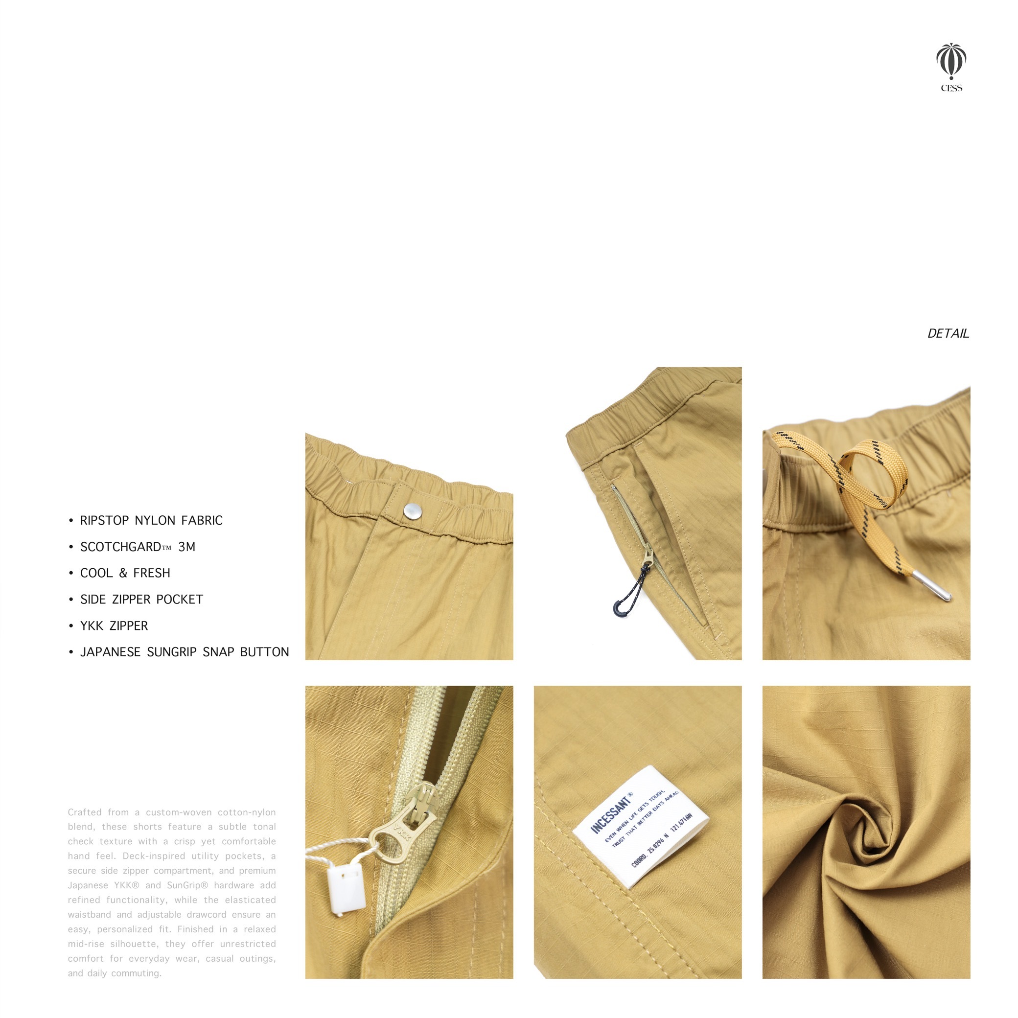 [ 予約限定 ]  CESS® - 26SS " Purple Label " Lightweight Quick Dry Utility Shorts [ 神之子 ]