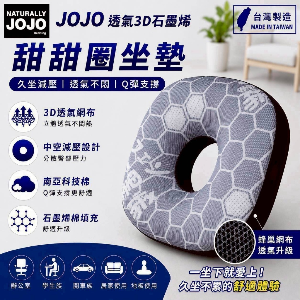 WSBB12455  JOJO透氣3D石墨烯甜甜圈坐墊（9月底）