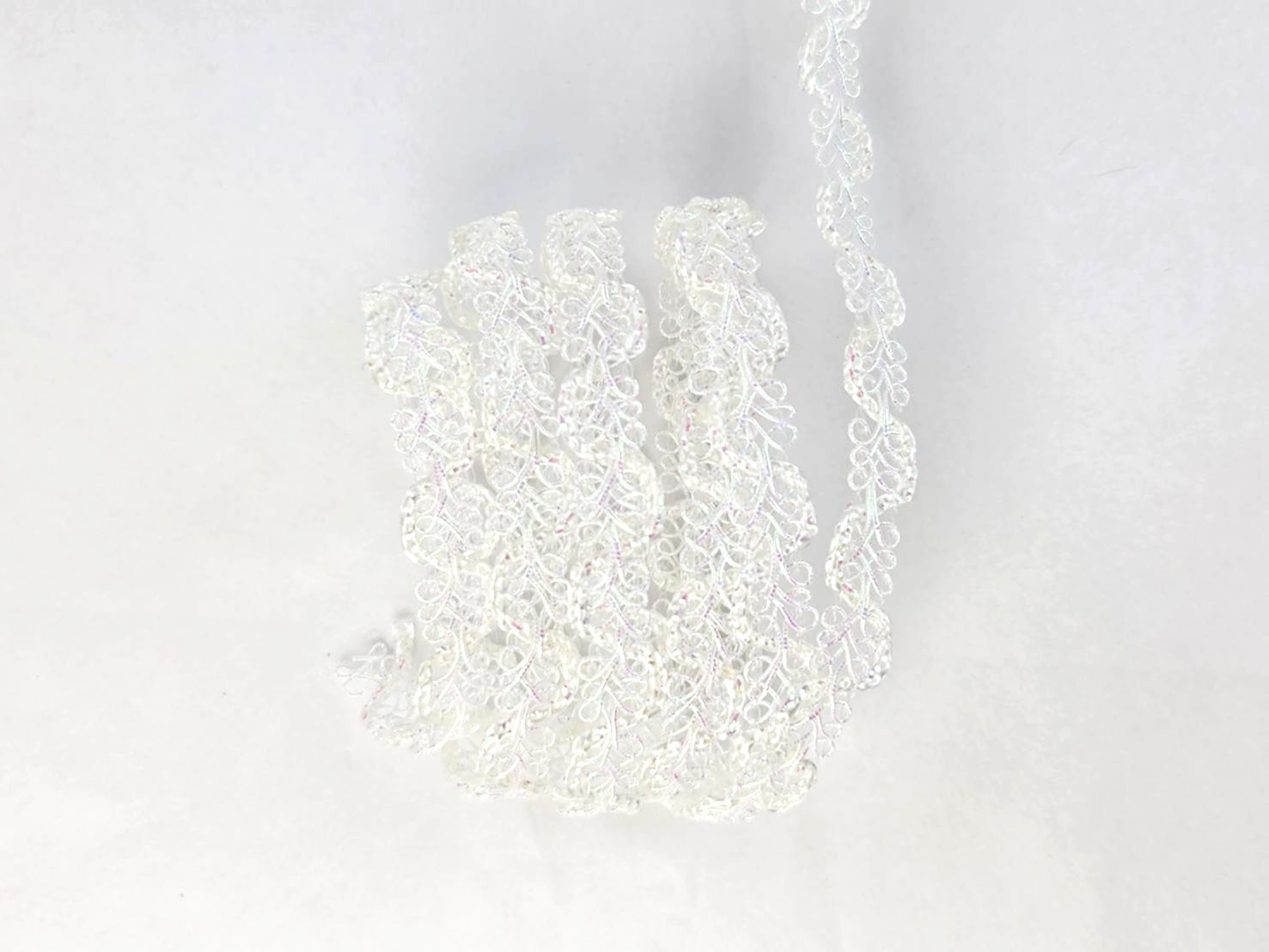 彎彎珠光花飾織帶/7mm_絕版Outlet