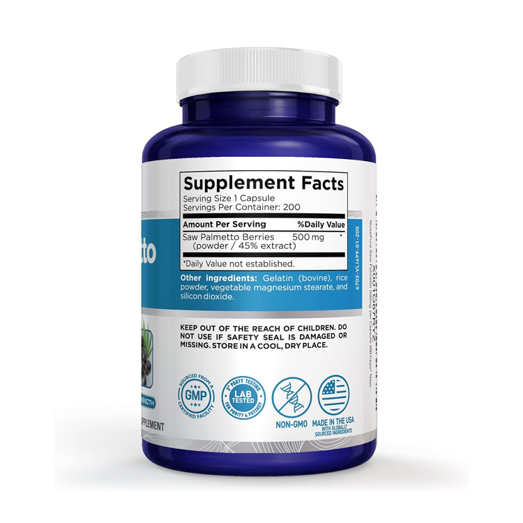 美國Nusapure 鋸棕櫚樹果實萃取物 500mg  ,200粒膠囊