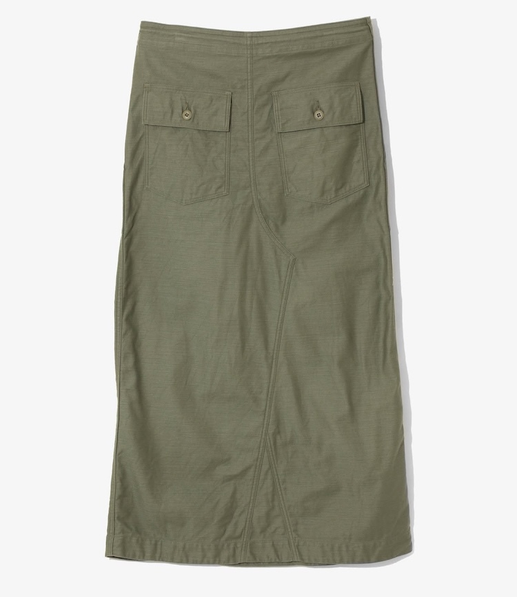 Needles - QV148 String Fatigue Skirt - Back Sateen - A-Olive