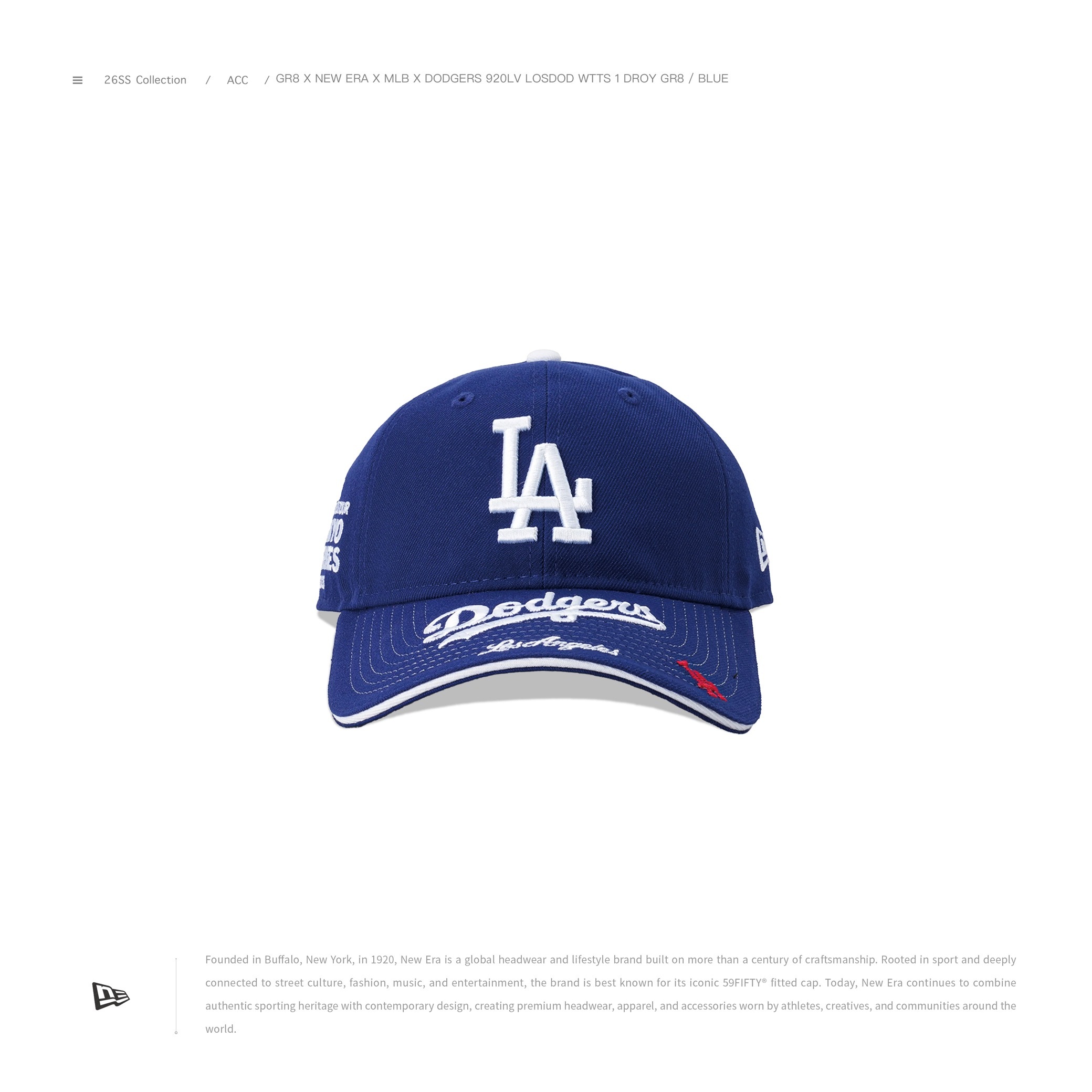 [ 預約販売 ]  GR8 x NEW ERA x MLB x DODGERS 920LV LOSDOD WTTS 1 DROY GR8 / BLUE