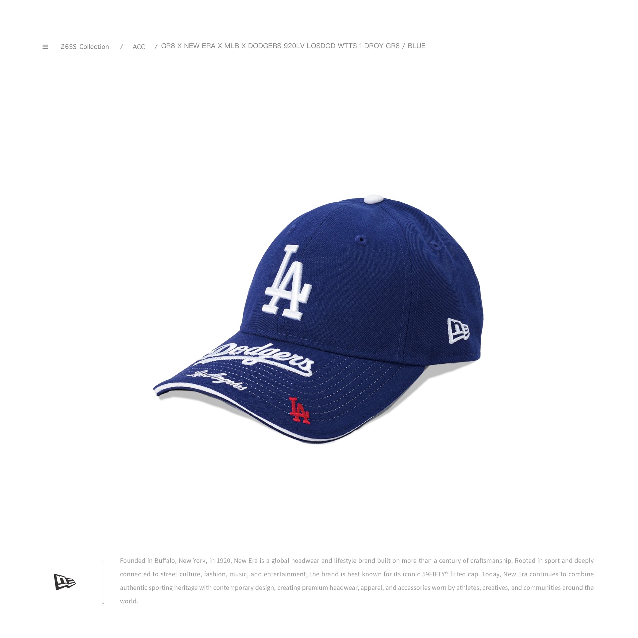 [ 預約販売 ]  GR8 x NEW ERA x MLB x DODGERS 920LV LOSDOD WTTS 1 DROY GR8 / BLUE
