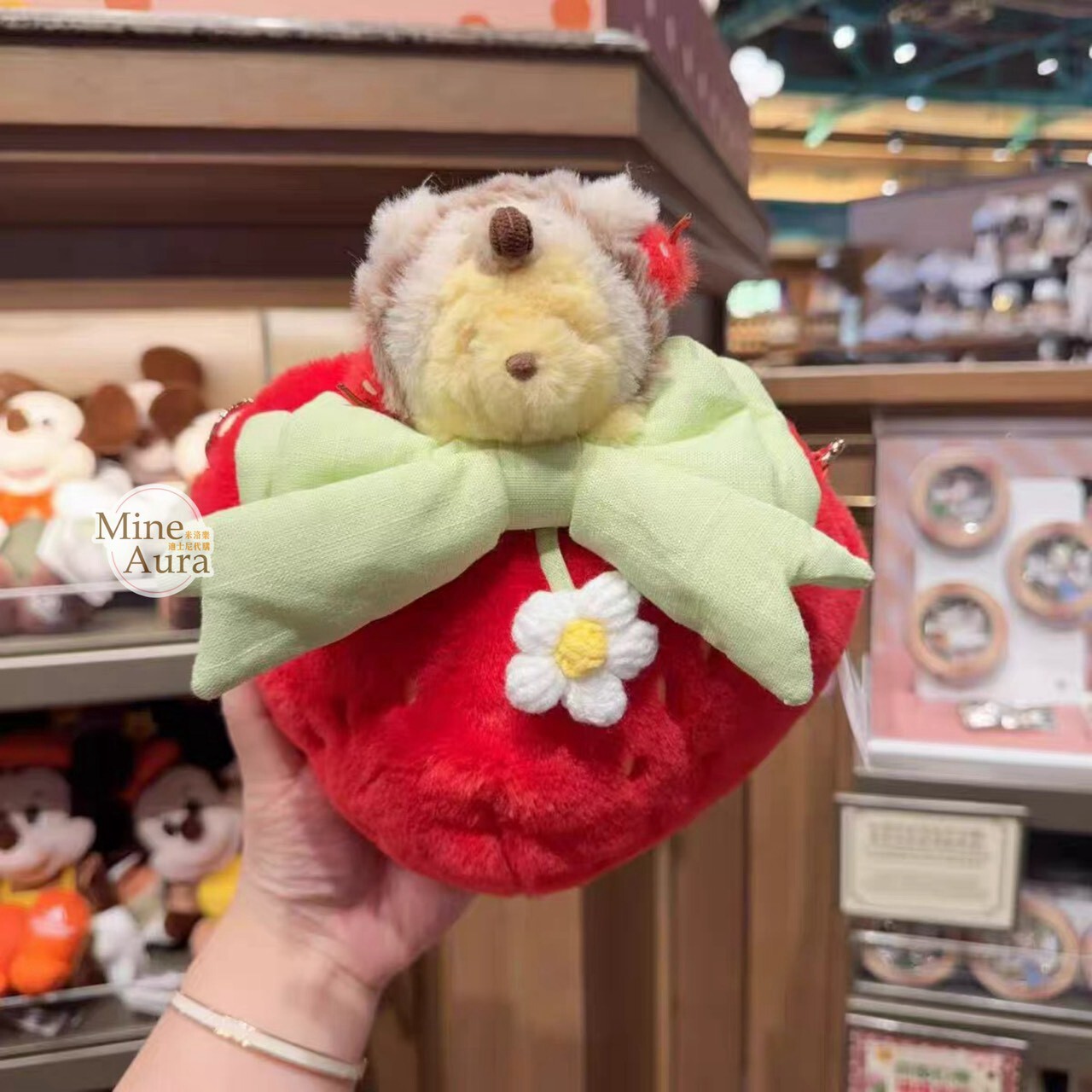 刺蝟系列 小熊維尼 Winnie the Pooh 造型 斜背包 小包 -上海迪士尼樂園