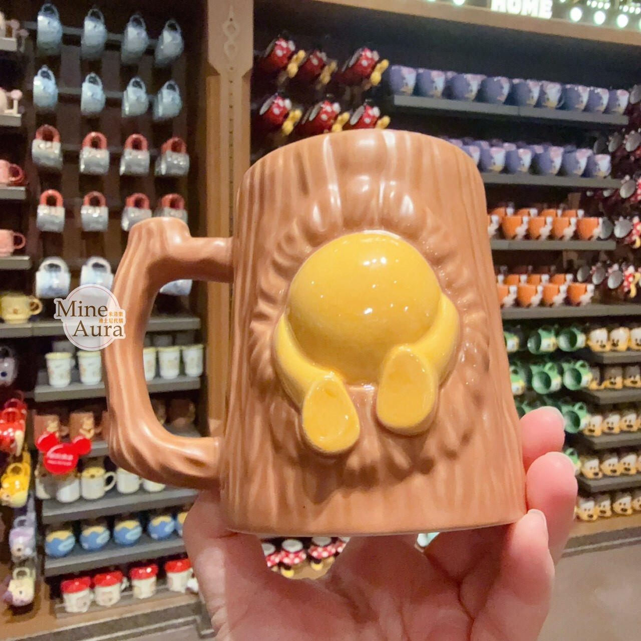 小熊維尼 Winnie the Pooh 鑽樹洞造型 馬克杯 水杯 -上海迪士尼樂園