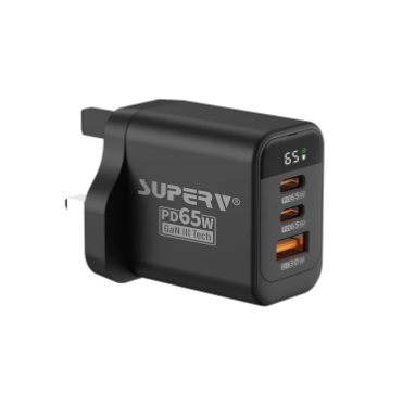 DG014 SuperV 65W GaN III 三口數顯快充火牛 (G63)