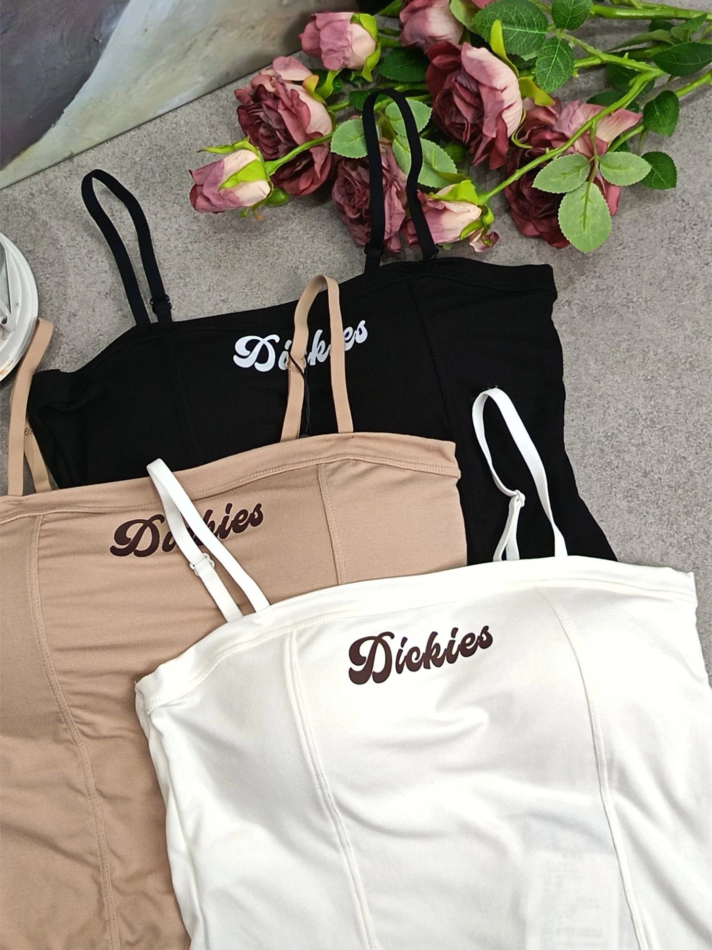 【預購】Dickies 草寫Logo字 自帶胸墊 可調吊帶 美背顯瘦 辣妹背心 多色可選