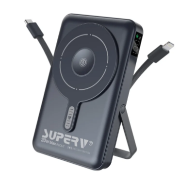 DG005 SuperV 4合1 LED顯示屏無線移動電源 10000mAh 20W (CCC證書碼 & CCC追溯碼 (QR Code) (F45)