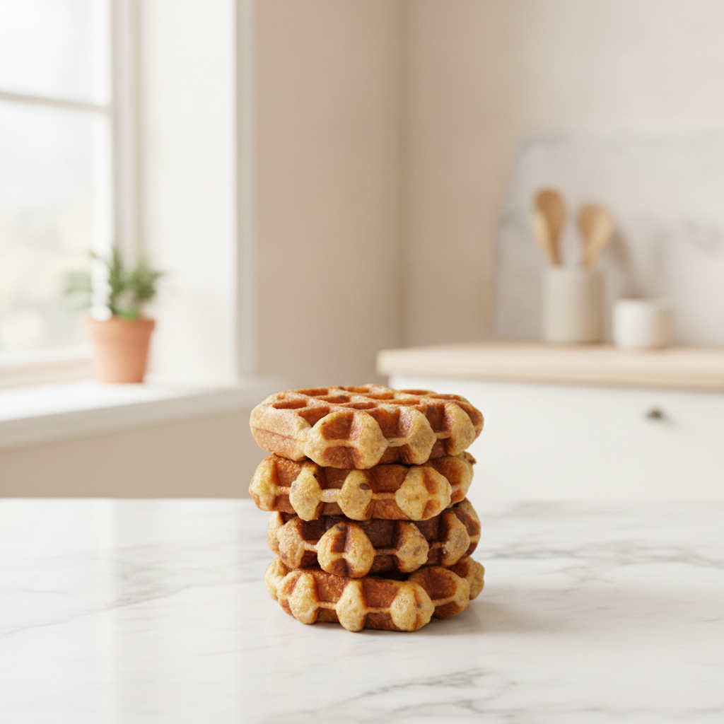 Waffle5不同口味的比利时列日华夫饼排列在一起。