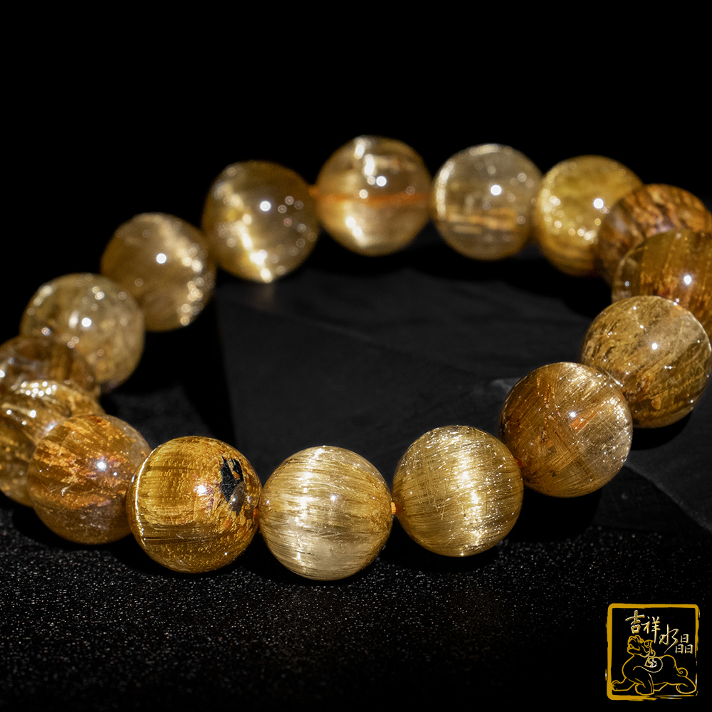 頂級鈦晶手珠 13.5mm 貓眼鈦晶