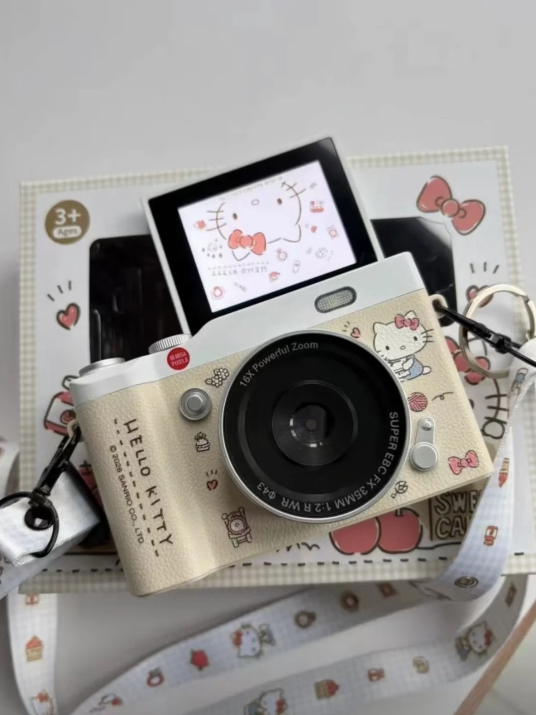 （預購）三麗鷗正版授權💛Hello Kitty&布丁狗 復古翻轉螢幕 CCD 相機 6400W像素 凱蒂貓