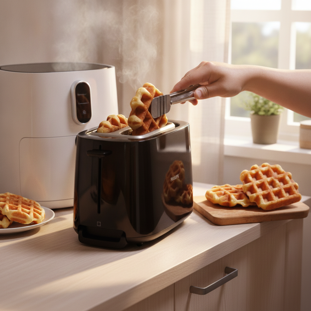 Low-mess waffle breakfast for a busy school morning