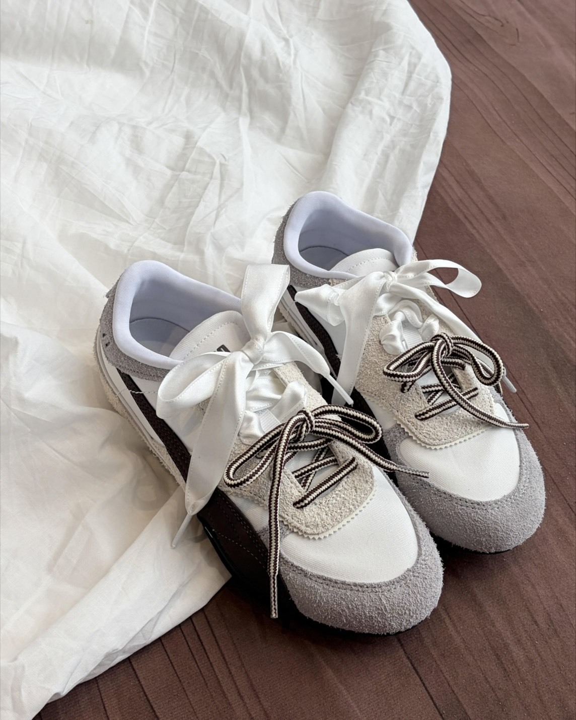 Puma Bella Mina 麂皮 拼接 德訓鞋 巧克力棕