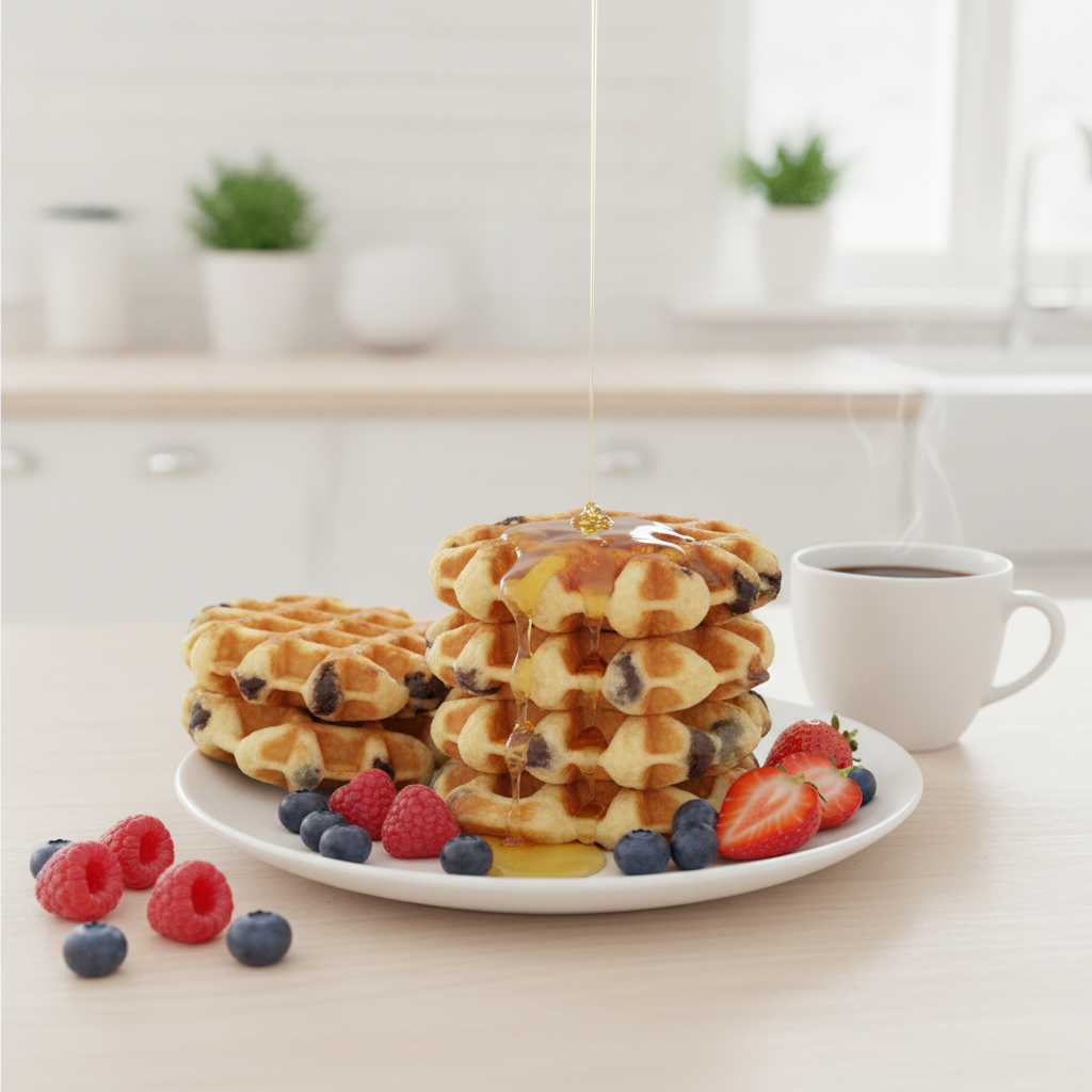Customer giving feedback on a new Belgian waffle Cafe menu