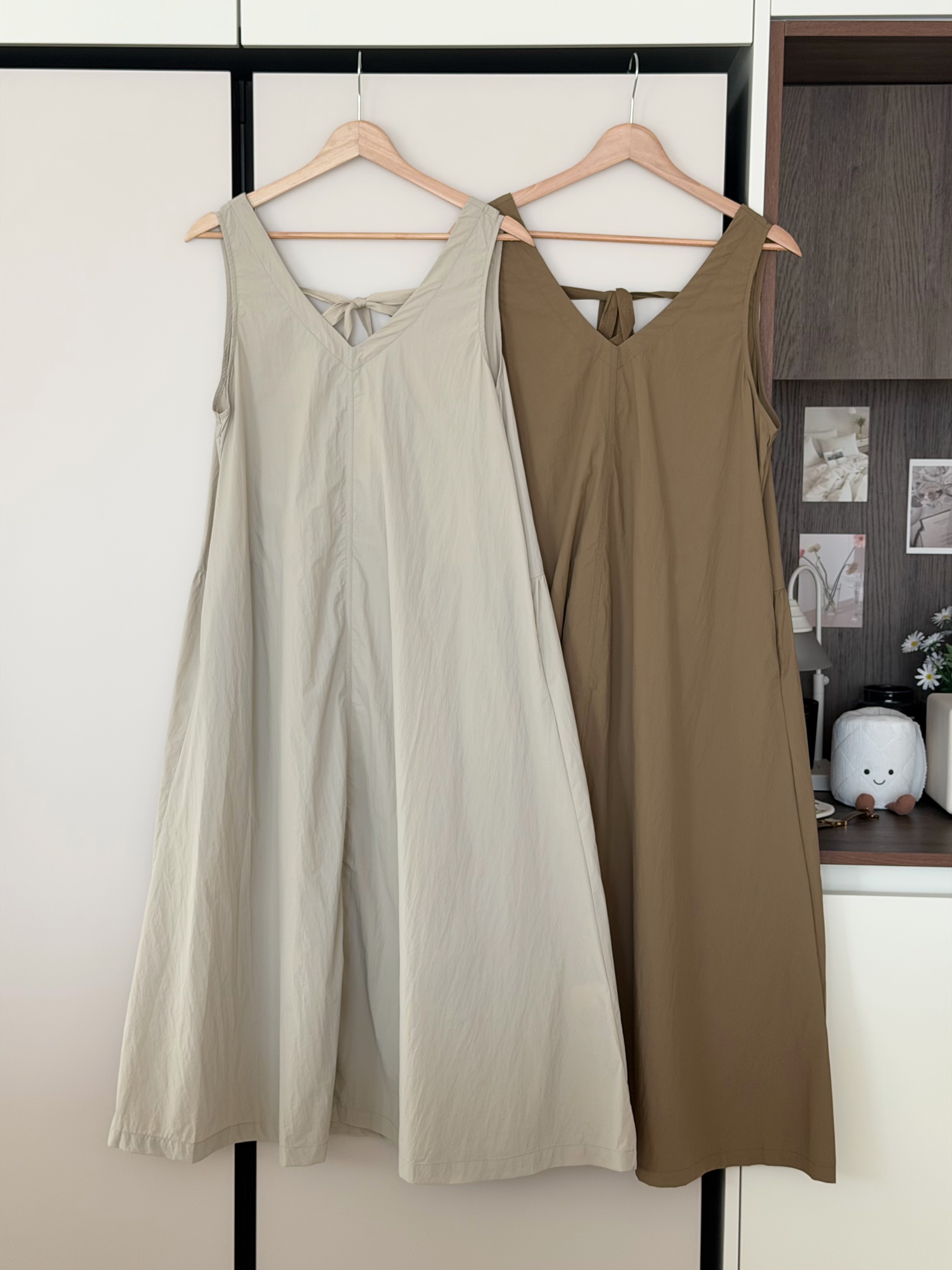 KR677 夏日雙蝴蝶結背心連身裙-2色