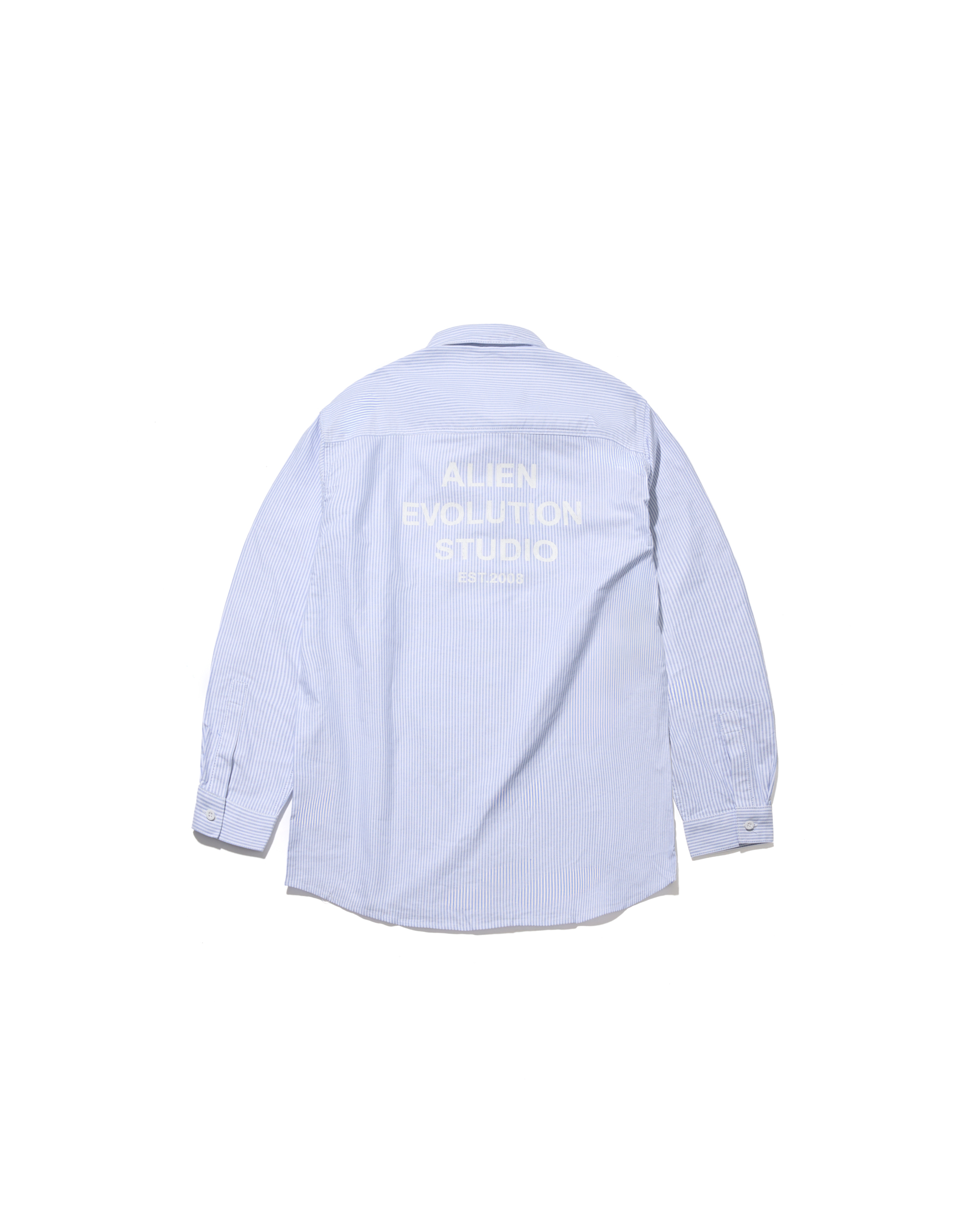 AES SKULL LOGO EMBROIDERED L/S STRIPED SHIRT