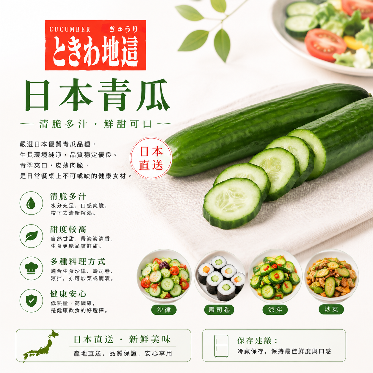 日本青瓜(3條)