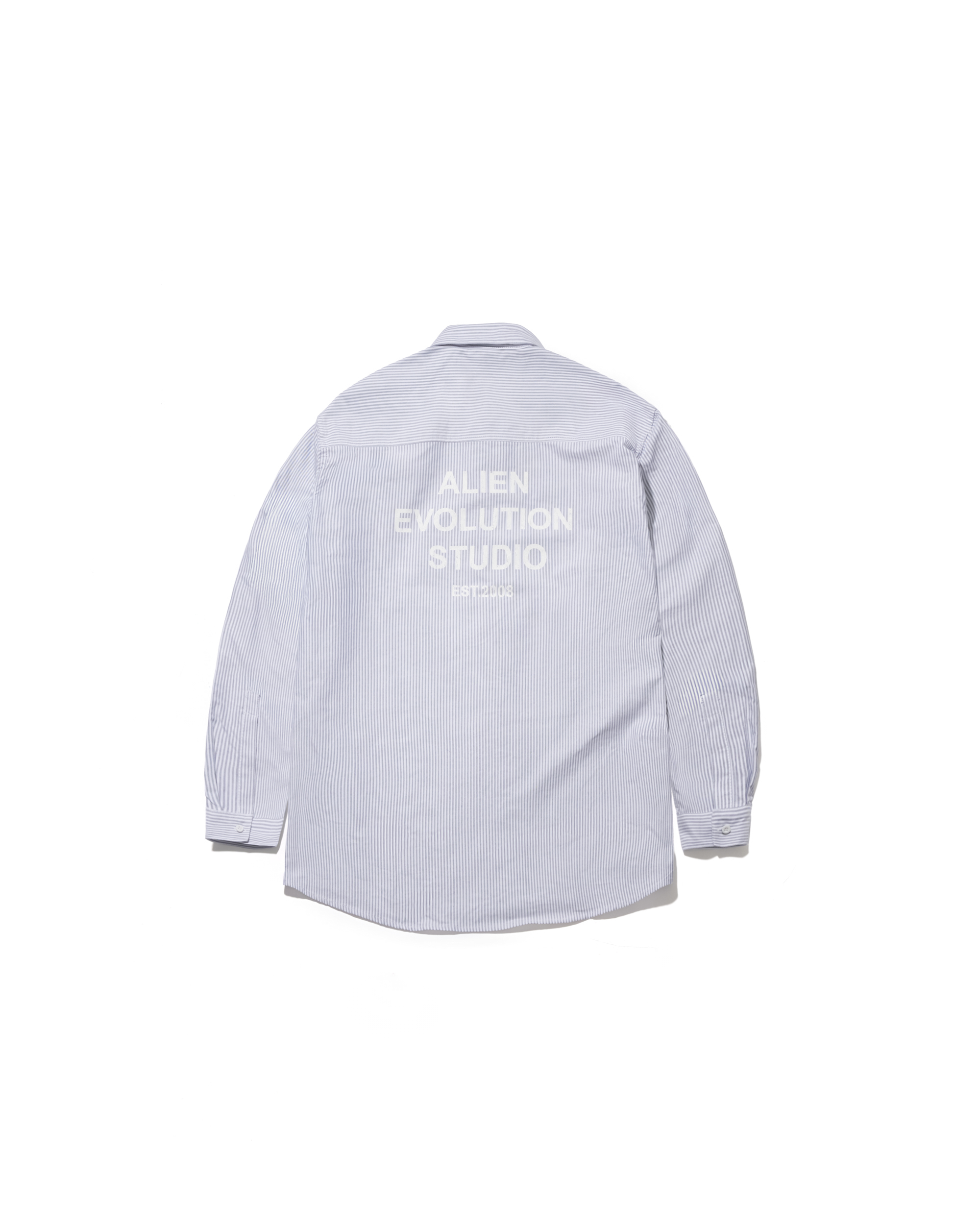 AES SKULL LOGO EMBROIDERED L/S STRIPED SHIRT