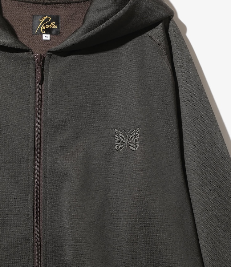 Needles - PU285 Zipped Hoody - C/PE Bright Jersey - B-Dk.Brown