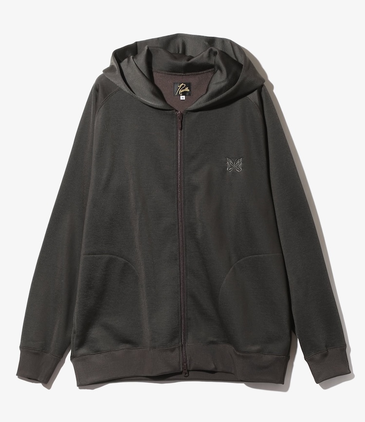 Needles - PU285 Zipped Hoody - C/PE Bright Jersey - B-Dk.Brown