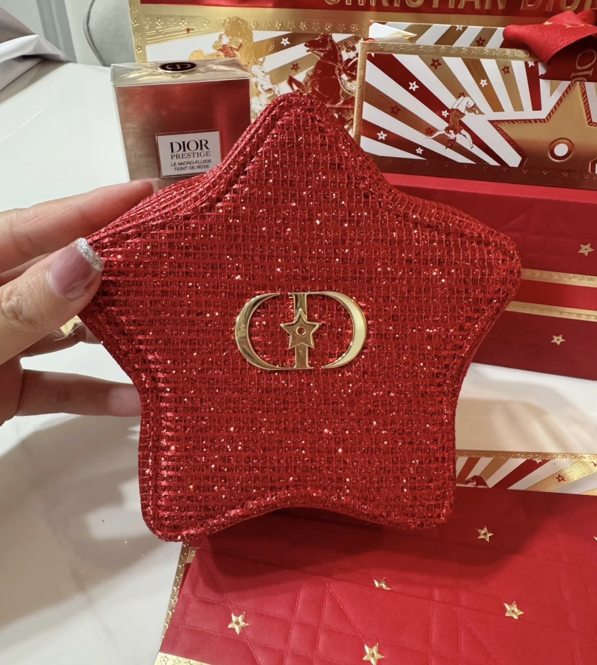 ✨ DIOR 限定紅星閃耀化妝包/收納包