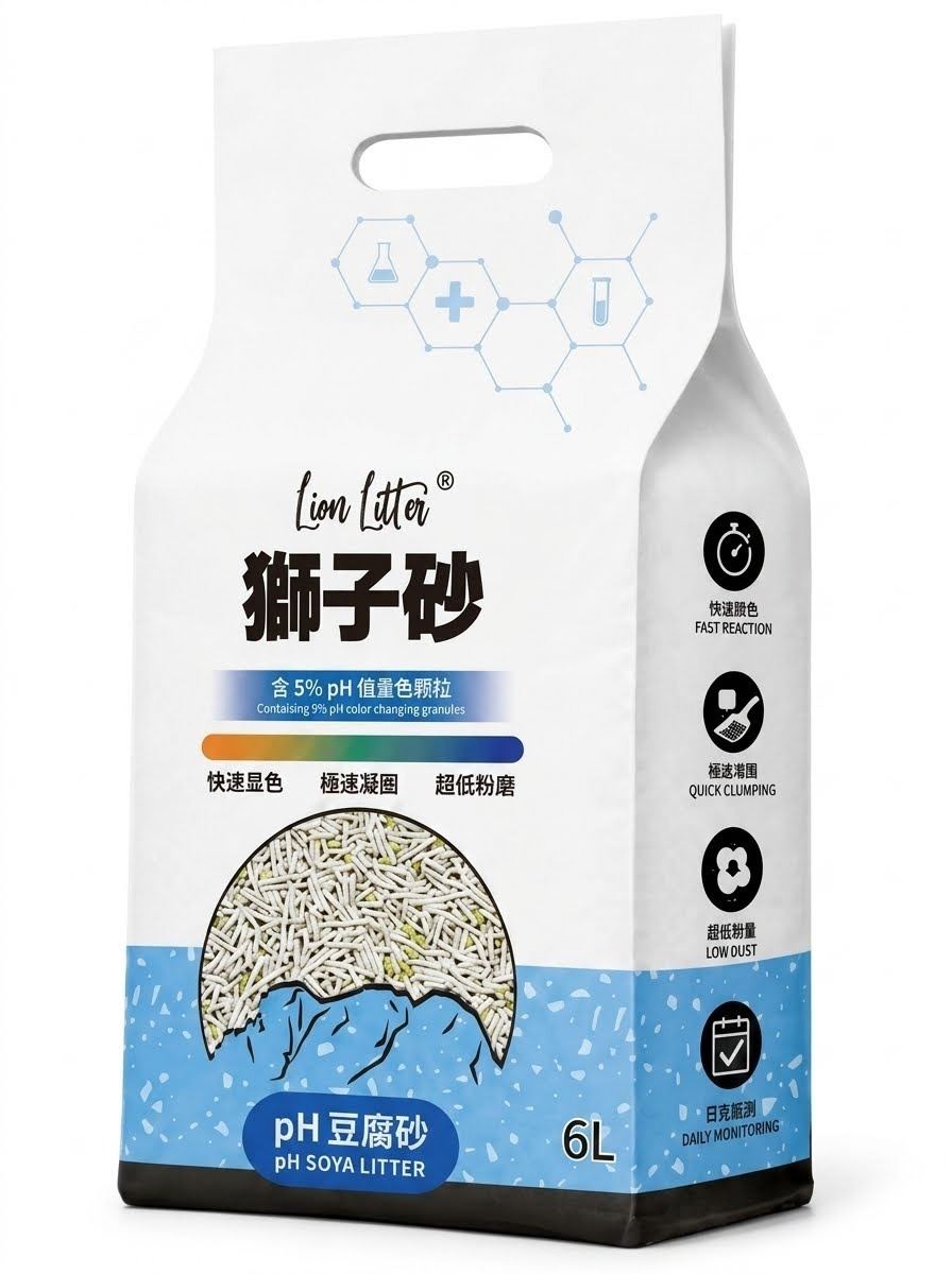 獅子砂 pH原味豆腐砂．6L