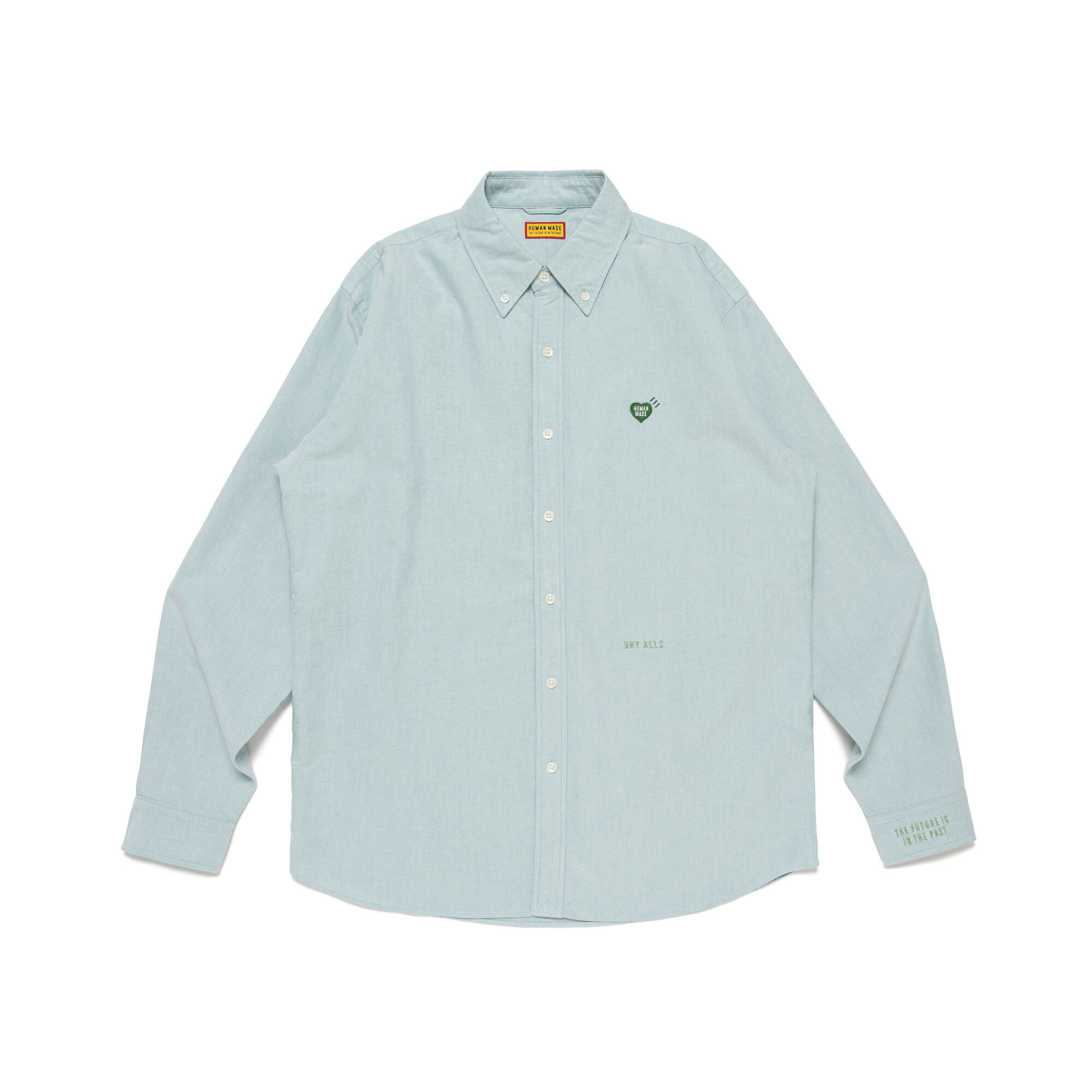 預購┃HUMAN MADE OXFORD BD SHIRT 愛心 刺繡 綠色 長袖 襯衫