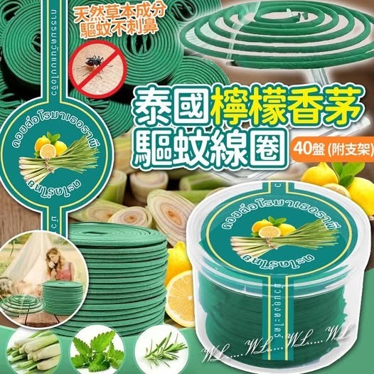 [D3591] [限量現貨] 泰國檸檬香茅驅蚊線圈（40入）