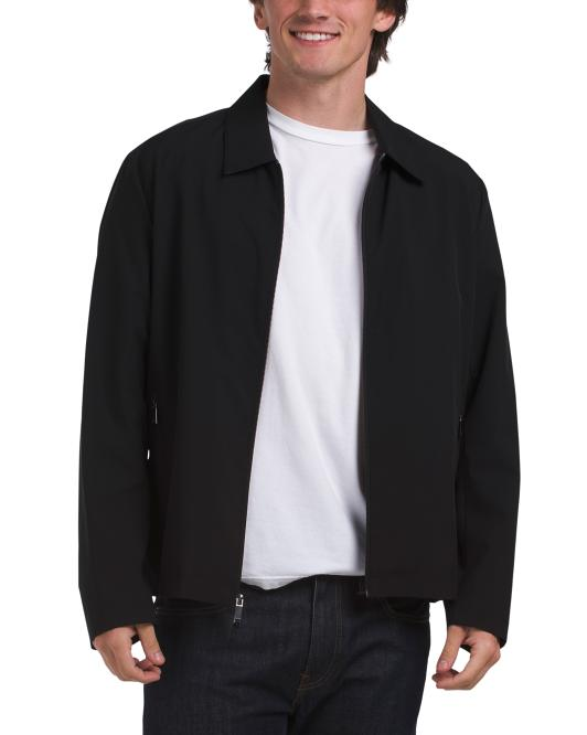 【預購】CALVIN KLEIN H080605 Mateo 襯衫領拉鏈外套 (黑色)