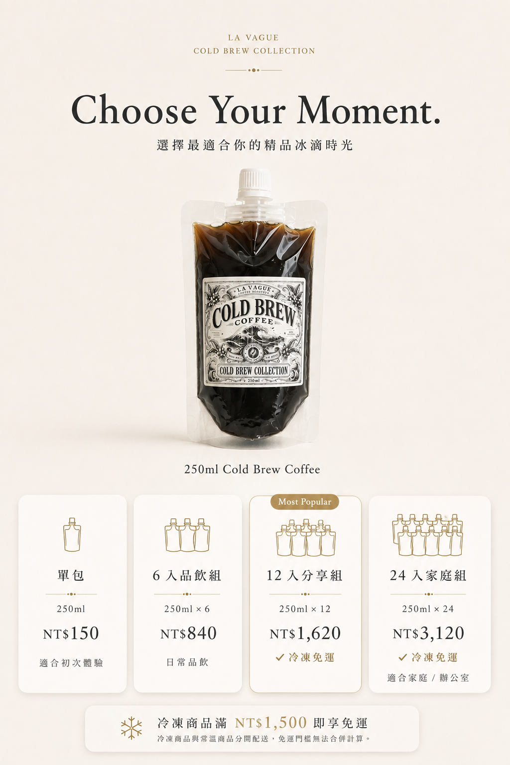 花香柑橘｜衣索比亞水洗淺焙 精品冰滴便利包 250ml