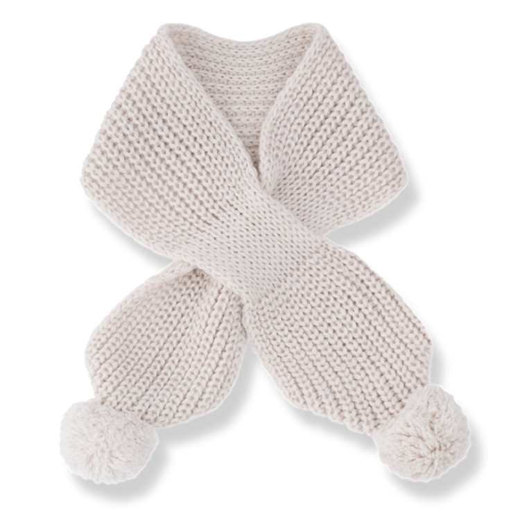1+ in the family 百搭毛球羊毛圍巾 BRUNA - rice