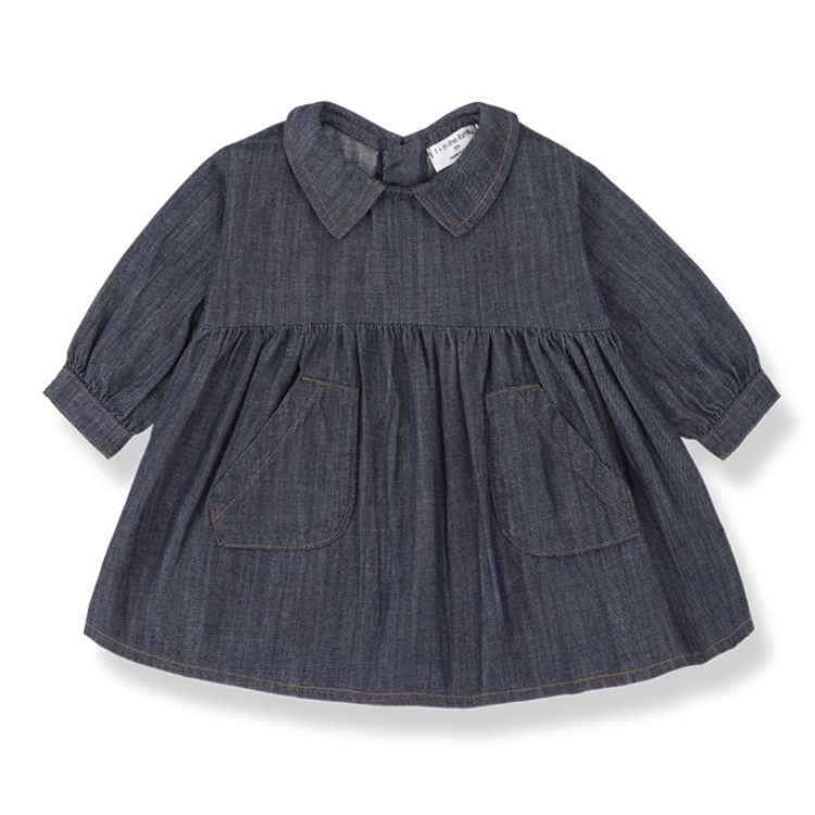 1+ in the family 後排釦單寧洋裝 SANDY - denim