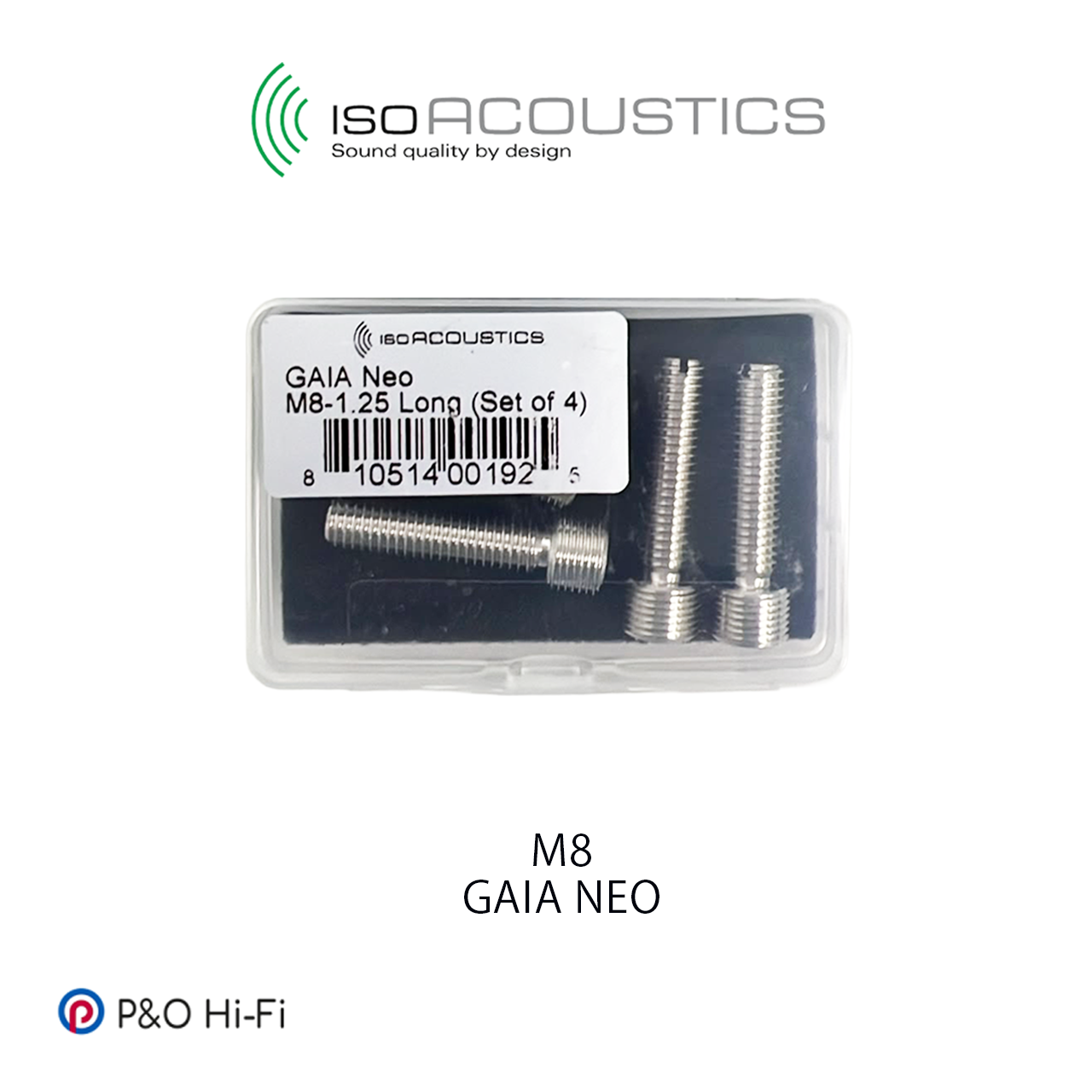IsoAcoustics GAIA Neo M8-1.25 Long(4件盒裝)