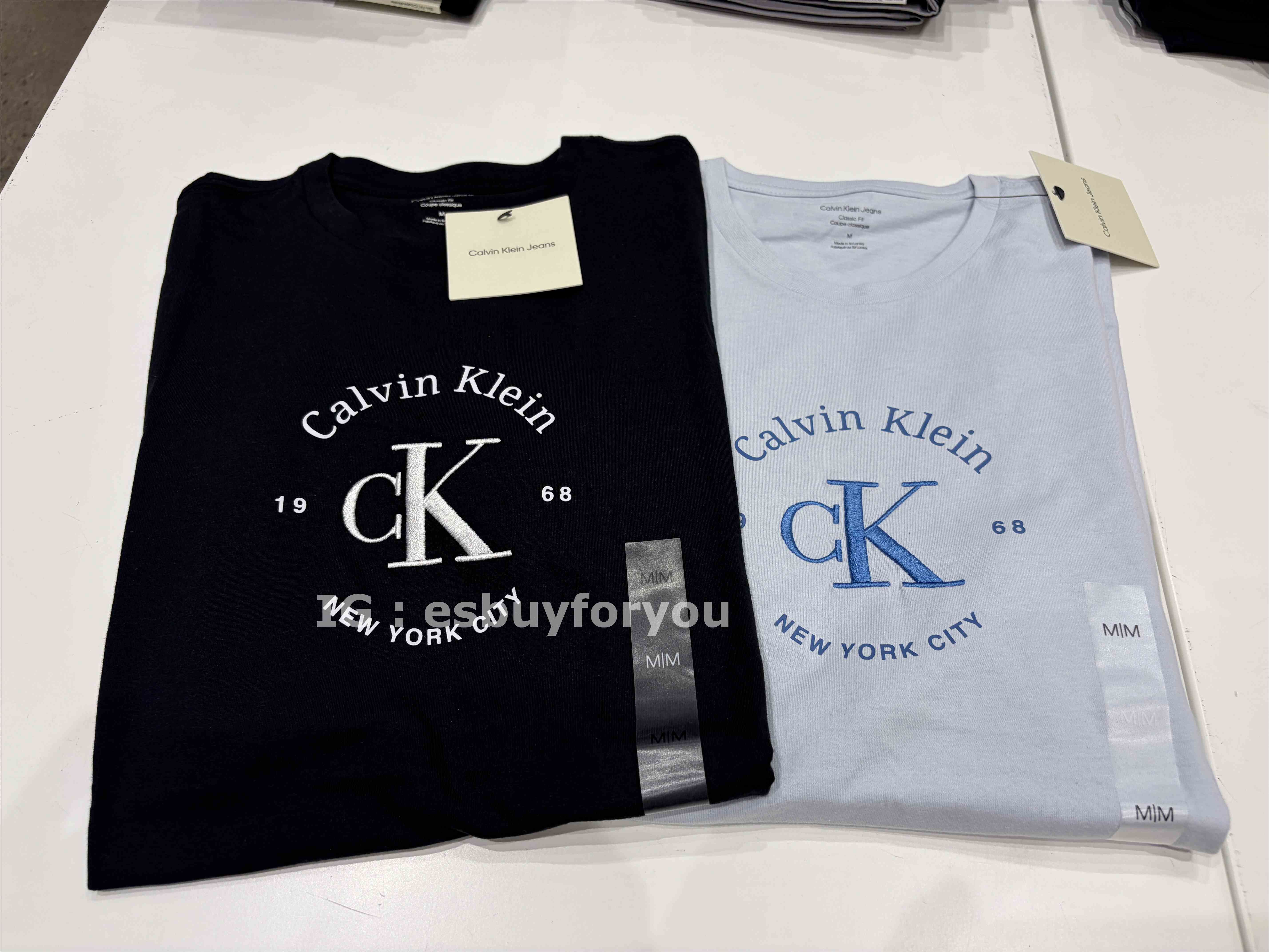 CK 男大人 刺繡字樣 短TEE (2色)