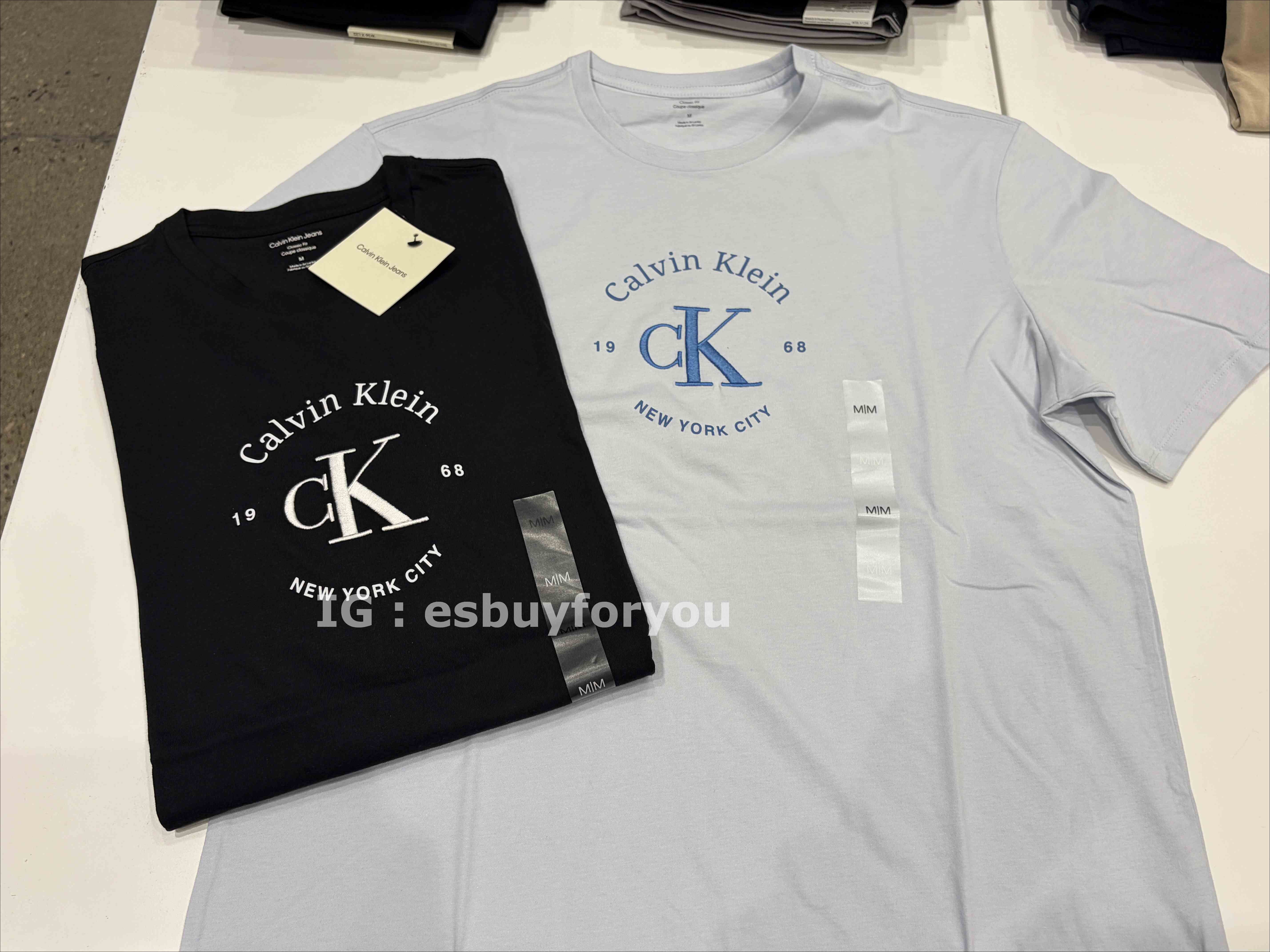 CK 男大人 刺繡字樣 短TEE (2色)