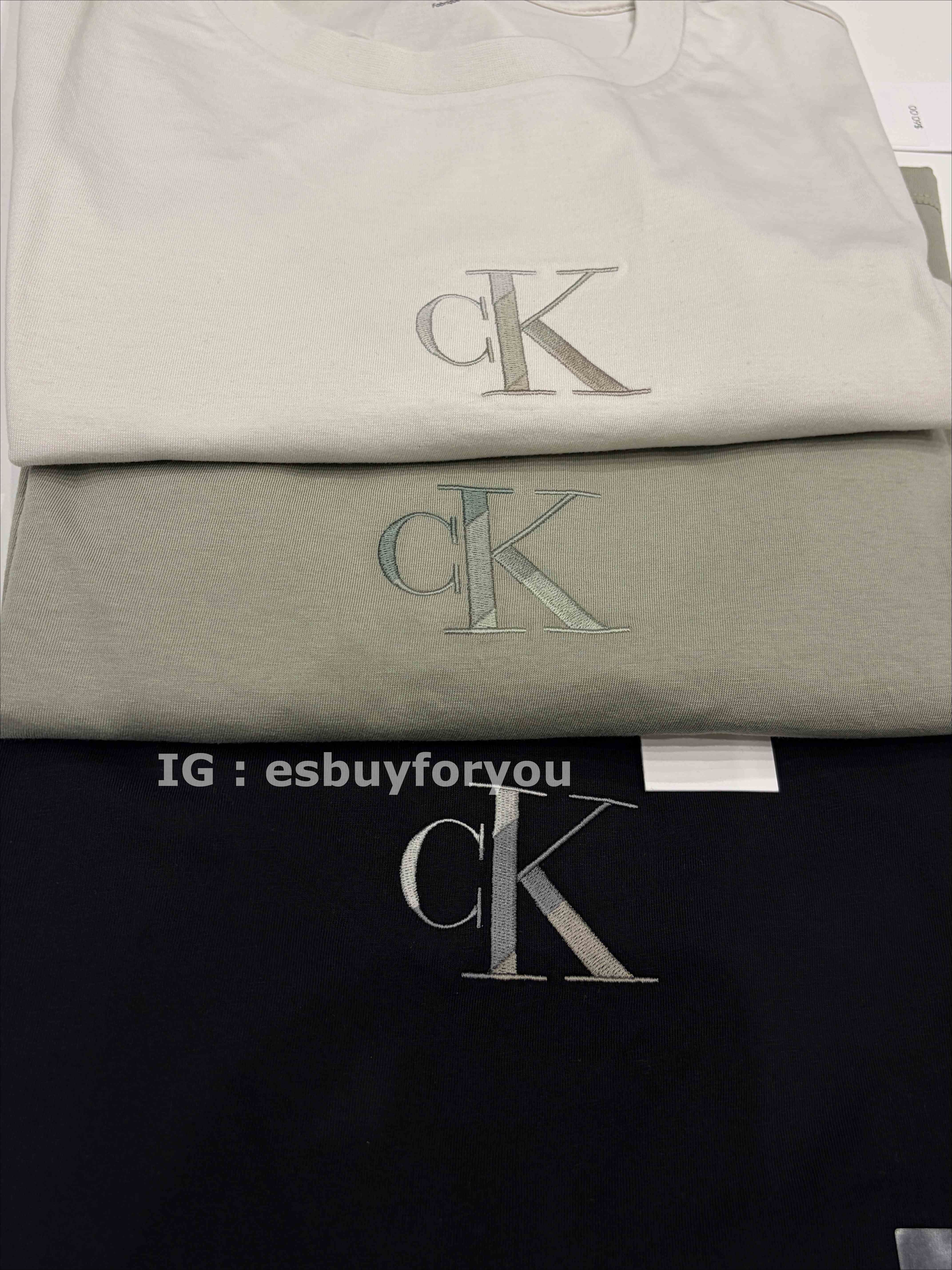 CK 男大人 經典刺繡小字樣 短TEE (3色)