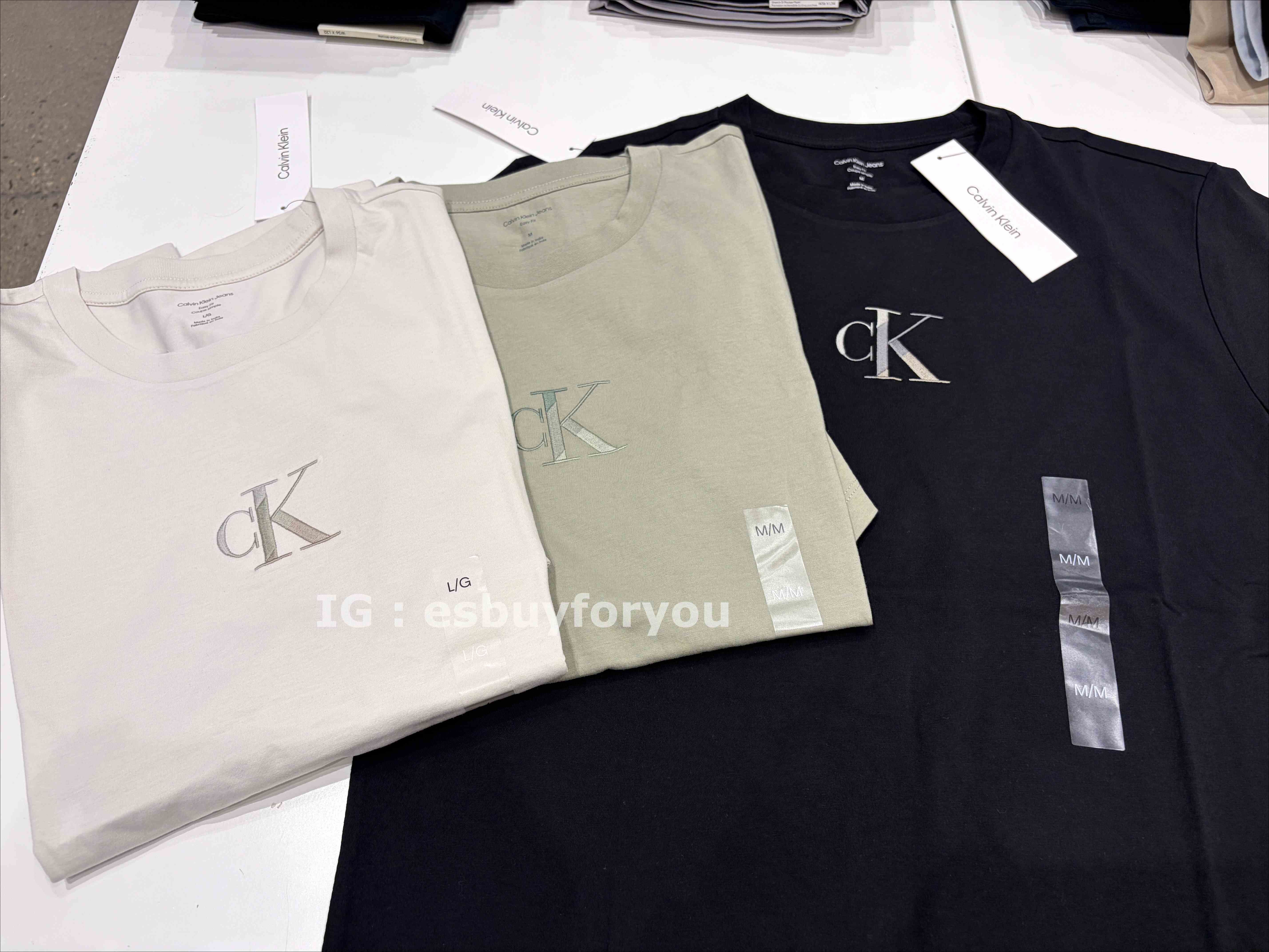 CK 男大人 經典刺繡小字樣 短TEE (3色)