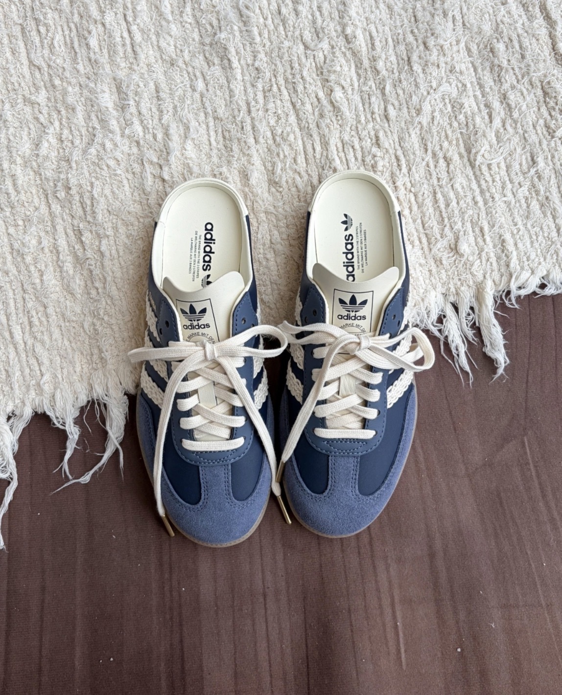 女鞋 ADIDAS SAMBA OG MULE W 海軍藍 編織 德訓鞋 半拖 休閒鞋 懶人拖鞋 穆勒鞋【HP5053】