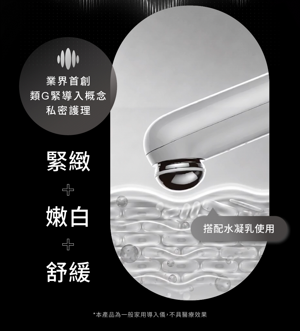 高滲透私密導入儀搭配緊依偎水凝乳EX，緊緻、嫩白與舒緩保養