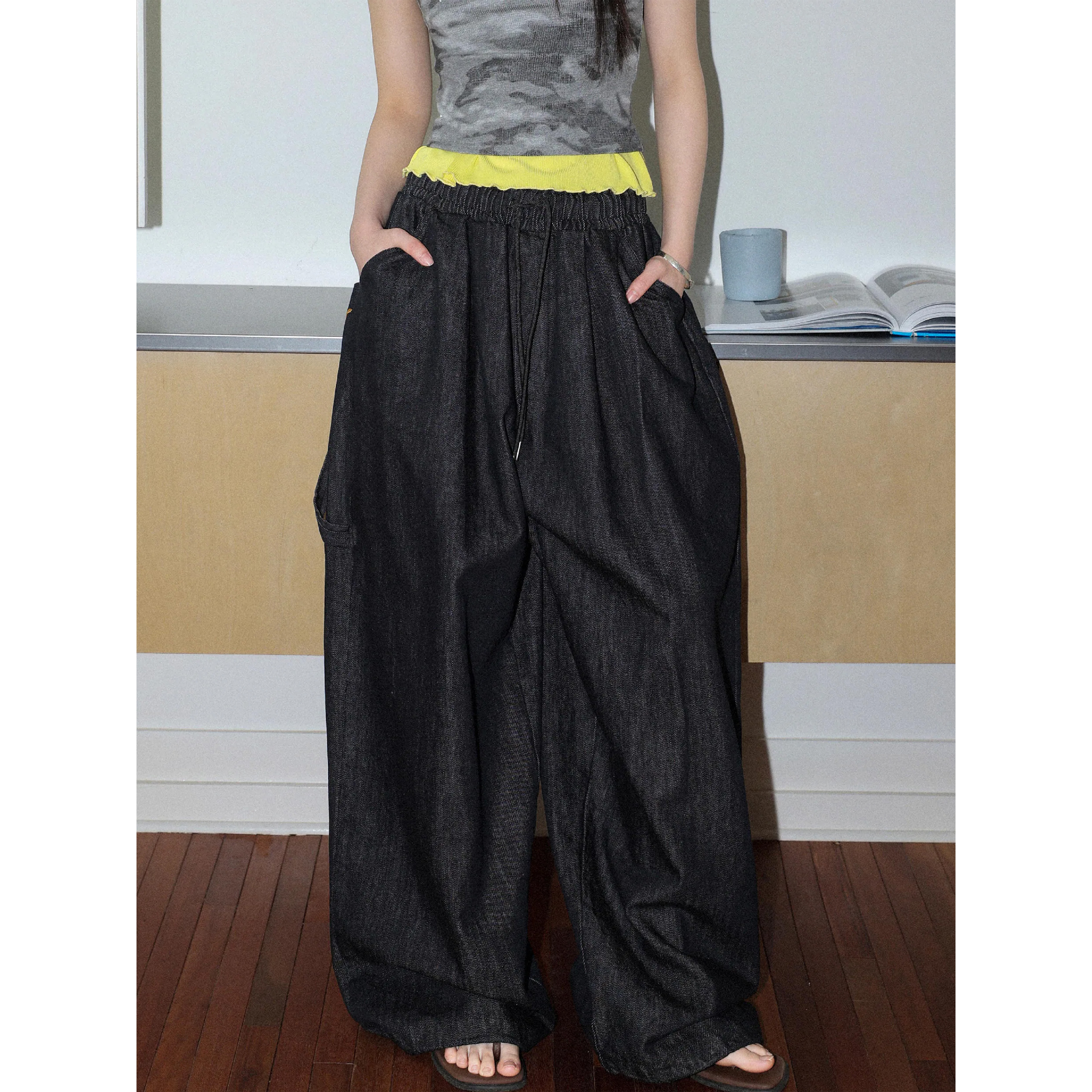 SENSE Emberoidered Nonfade Balloon Pants [L26-07]