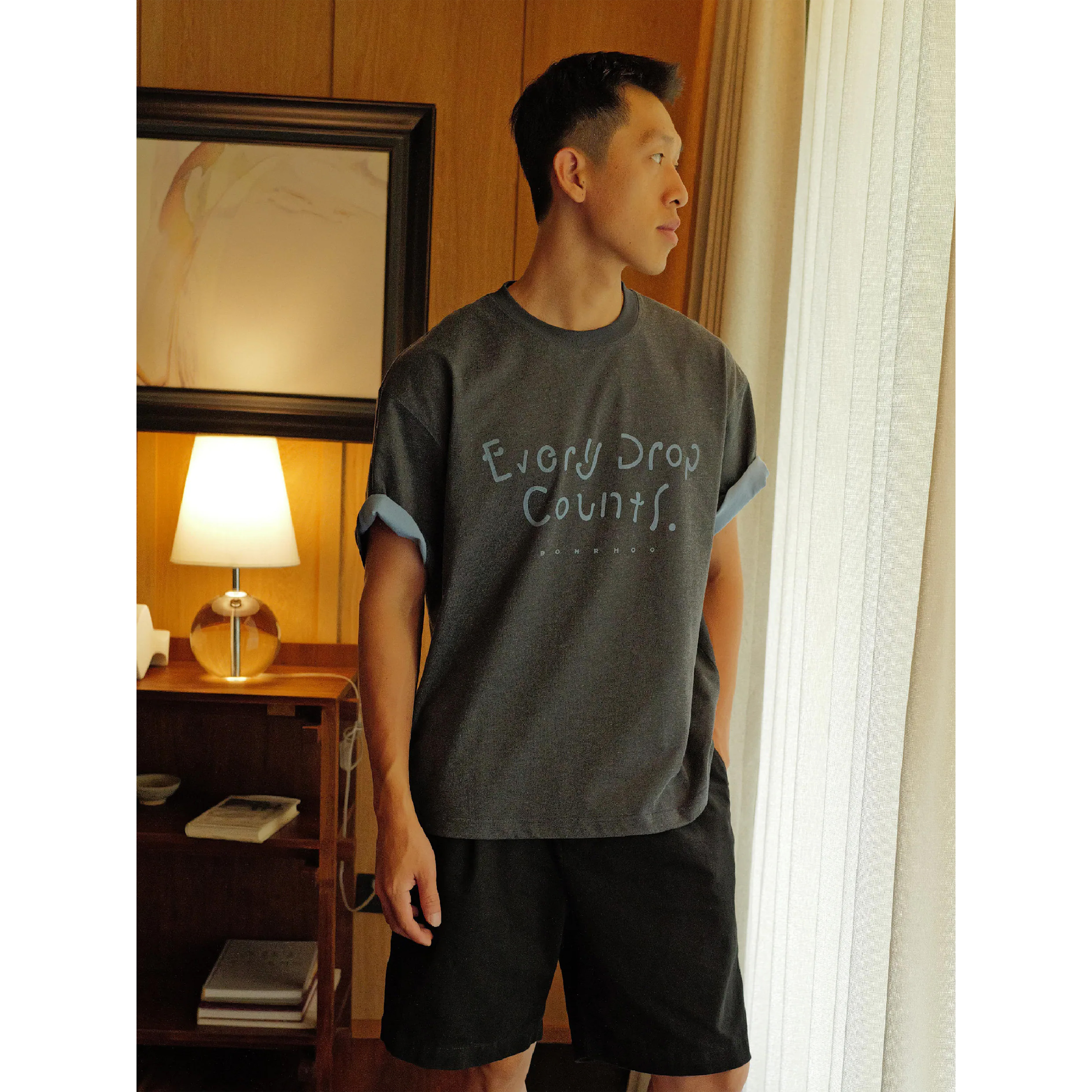 BOHRHOO Color Blocking Slong Tee 撞色 標語短袖Tee [BH1174]