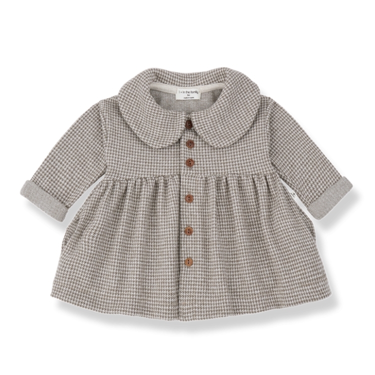 1+ in the family 千鳥紋排釦洋裝 SALERNO - dark-taupe