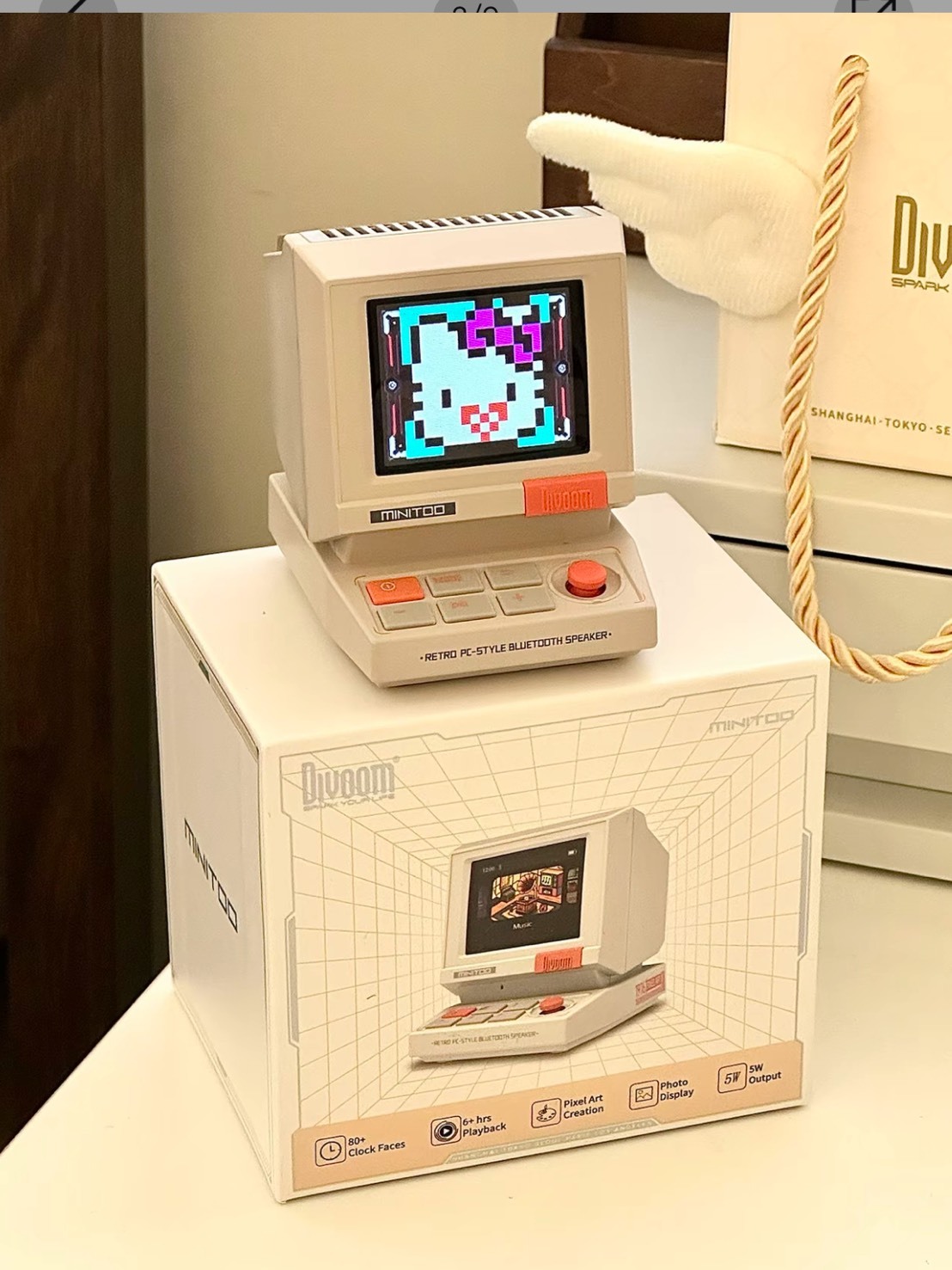 DIVOOM 千禧年 復古 電腦造型 像素藍牙音響 禮盒組