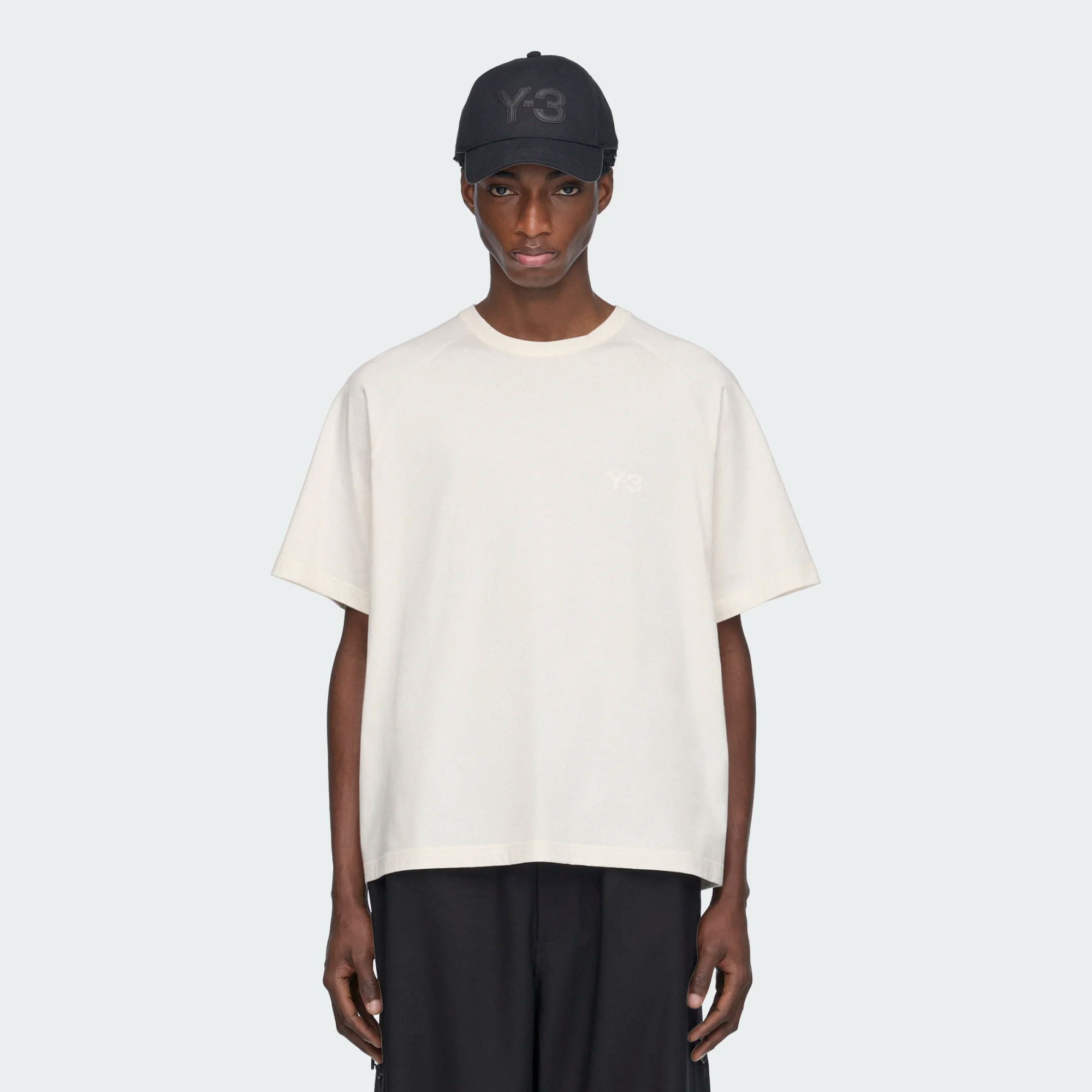 【 Y-3 BOXY SS TEE 胸前LOGO短TEE - 粉白 】
