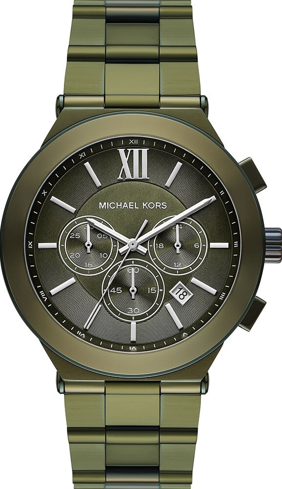 萬年鐘錶 - Michael Kors /  MK錶  墨綠色羅馬三眼計時男錶 MK9268 錶徑44MM